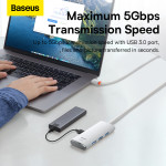 Baseus USB-C Hub Lite, 4 x USB-A 3.2, 2m, White