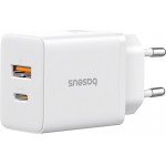 Baseus Wall Charger Cube, 30W, 2.4A, 1 x USB-A - 1 x USB-C, White - (P10111404213-00)