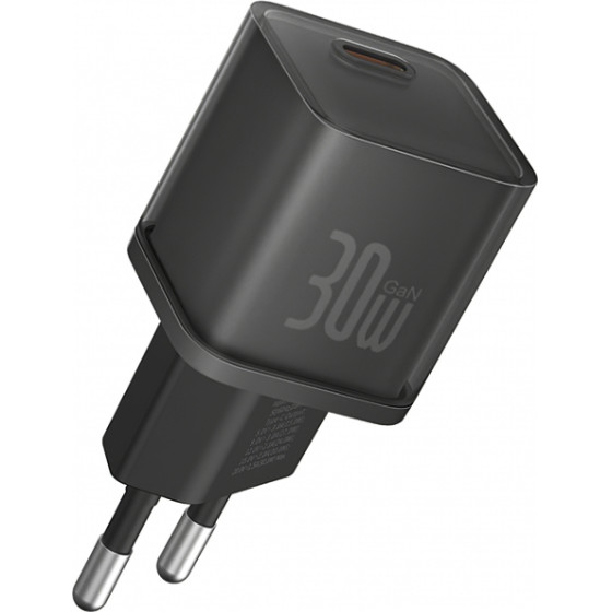 Baseus Wall Charger GaN5S, 30W, 3A, 1 x USB-C, Black - (P10162504113-00)