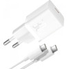 Baseus Wall Charger GaN5S, 30W, 3A, 1 x USB-C, with USB-C Cable, White - (P10110902213-00)
