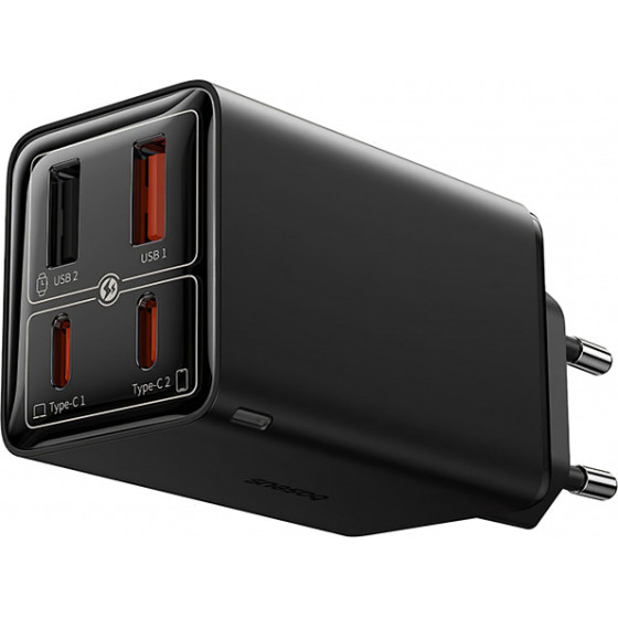 Baseus Wall Charger GaN6 Pro, 100W, 3.25A, 2 x USB-A - 2 x USB-C, with USB-C Cable, Black - (P10162705112-00)