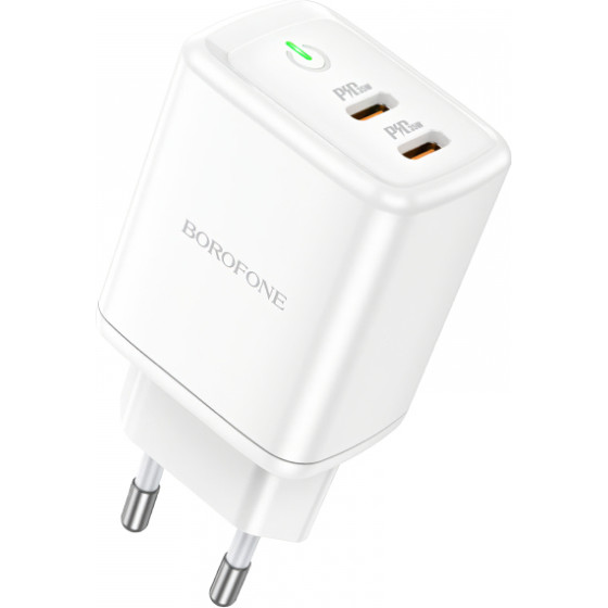 Borofone Wall Charger BN9, 35W, 3A, 2 x USB-C, White