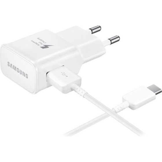 Samsung Wall Charger EP-TA200W + DG970BWE, 15W, 2A, 1 x USB-A, with USB-C Cable, White GP-PTU020SOBWQ - (GP-PTU020SOBWQ/GP-TOU021RFAWW)