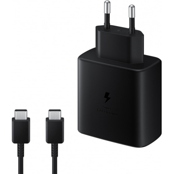 Samsung Wall Charger EP-TA845 + DA705BBE, 45W, 4.05A, 1 x USB-C, with USB-C Cable, Black GP-PTU022DYGBQ - (GP-PTU022DYGBQ/GP-TOU021RFBBW)