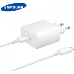 Samsung Wall Charger EP-TA845 + DW767JWE, 45W, 4.05A, 1 x USB-C, with USB-C Cable, White GP-PTU022DYGWQ - (GP-PTU022DYGWQ/GP-TOU021RFCWW)