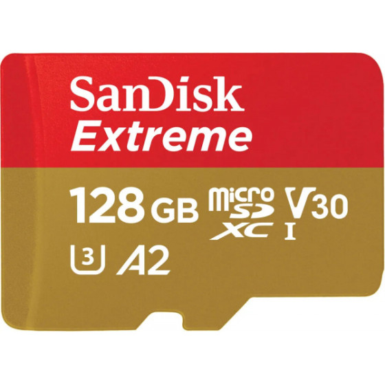 SanDisk microSDXC Memory Card Extreme, 128Gb, Class 10 / UHS-1 U3 - (SDSQXAA-128G-GN6MN)
