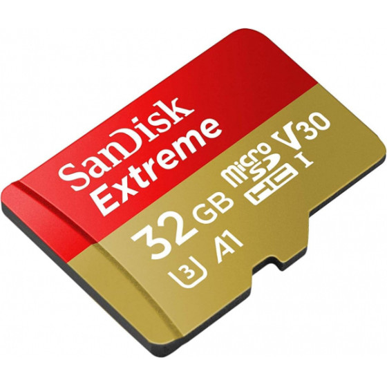 SanDisk microSDXC Memory Card Extreme, 32Gb, Class 10 / UHS-1 U3 - (SDSQXAF-032G-GN6MN)