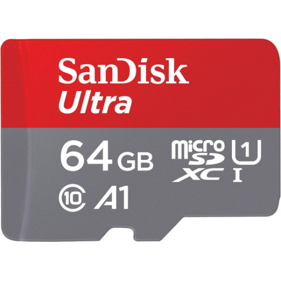 SanDisk microSDXC Memory Card Ultra, 64Gb, Class 10 / UHS-1 U1 - (SDSQUAB-064G-GN6MN)
