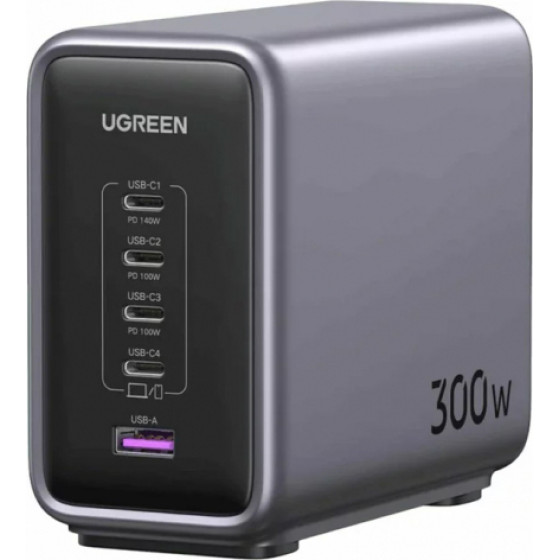 UGREEN Desktop Charger CD333 Nexode, 300W, 5A, 1 x USB-A - 4 x USB-C, Grey