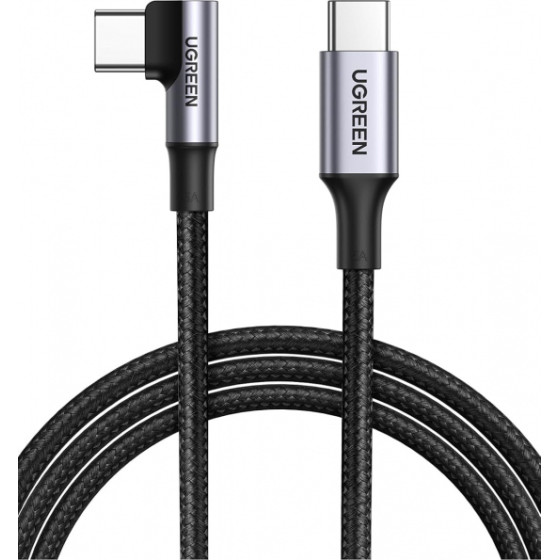 UGREEN USB-C to USB-C Cable US334 Angled, 100W, 5A, 2m, Black