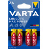 Varta Alkaline Batteries Longlife Max Power 4706, AA / LR6, 4-Pack - (04706101404)