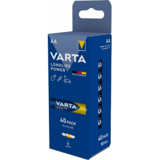 Varta Alkaline Batteries Longlife Power, AA / LR6, 1.5V, 40-Pack
