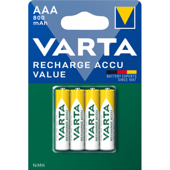 Varta Rechargeable NiMH Batteries Professional, AAA / LR3, 800mAh, 4-Pack
