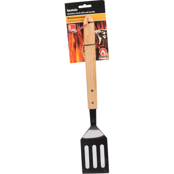 BBQ - grill shovel, oak handle 41 cm - (8711252347714)