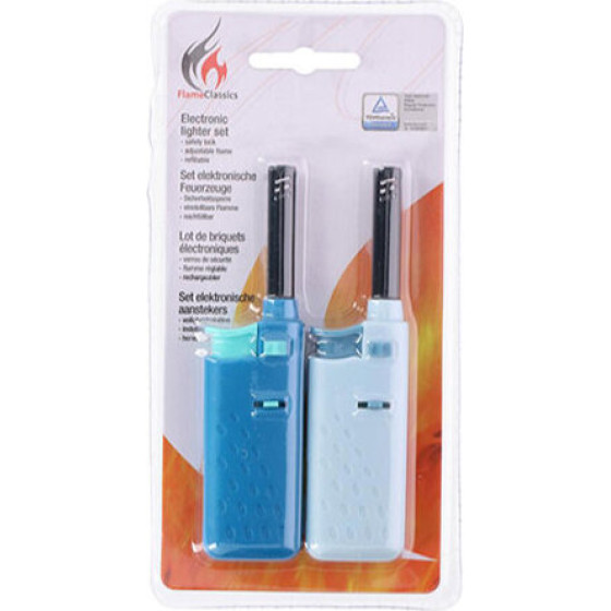 BBQ - Gas lighter for barbecue / kitchen 14 cm 2 pcs. (blue / blue) - (871125222429_03)