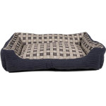 Soft bed sofa for a dog 75 x 58 x 19 cm size. L (navy blue) - (8711252180090BLACK)