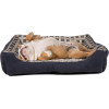 Soft bed sofa for a dog 75 x 58 x 19 cm size. L (navy blue) - (8711252180090BLACK)