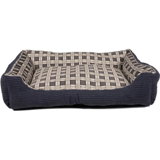 Soft bed sofa for a dog 75 x 58 x 19 cm size. L (navy blue) - (8711252180090BLACK)