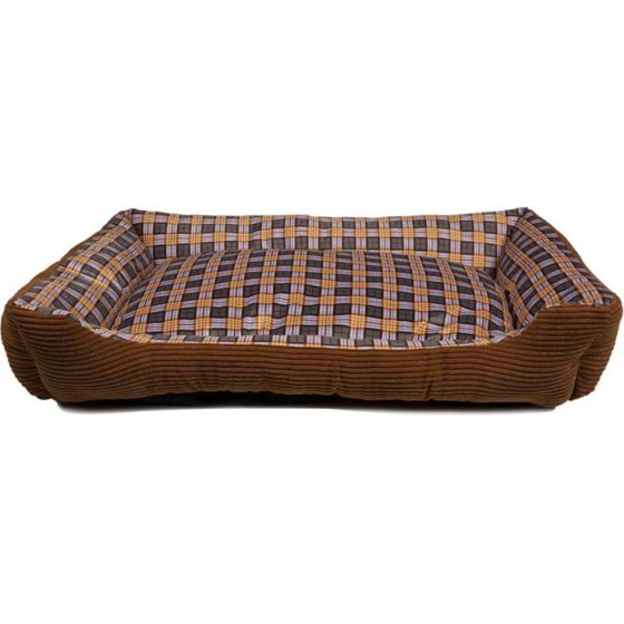 Soft bed sofa for a dog 90 x 70 x 20 cm, size XL (brown) - (8711252180106BROWN)