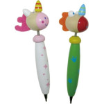 WOODEN - Wooden unicorn, dragon ballpoint pen - random color selection - (1580269)