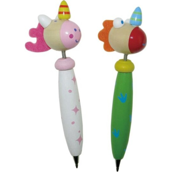 WOODEN - Wooden unicorn, dragon ballpoint pen - random color selection - (1580269)