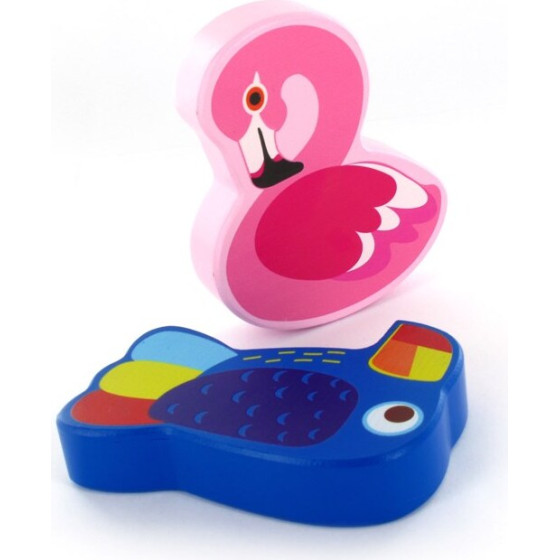 Wooden mix rattles (Flamingo, Toucan), random model selection - (1583093)