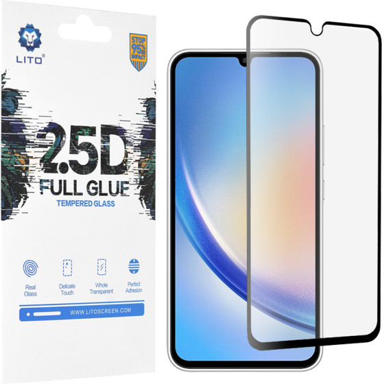 Lito - 2.5D FullGlue Glass - Samsung Galaxy A34 5G - Black