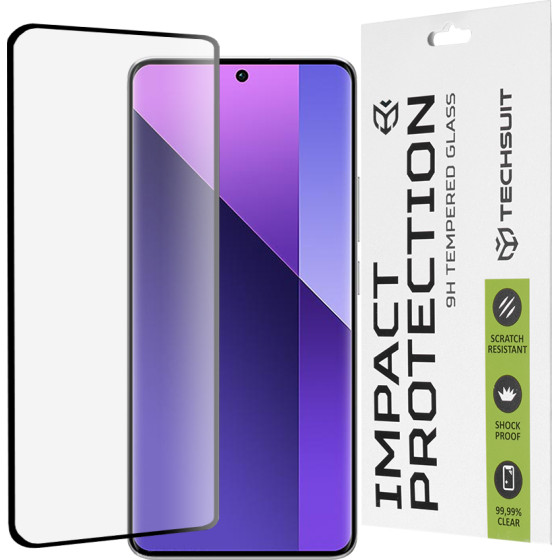 Techsuit - 111D Full Cover / 3D Curved - Xiaomi Redmi Note 13 Pro+ 5G / 14 Pro 5G / 14 Pro 4G / 14 Pro+ 5G / Poco X7 - Black
