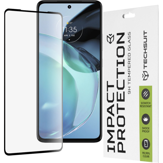 Techsuit - 111D Full Cover / Full Glue Glass - Motorola Moto G72 - Black