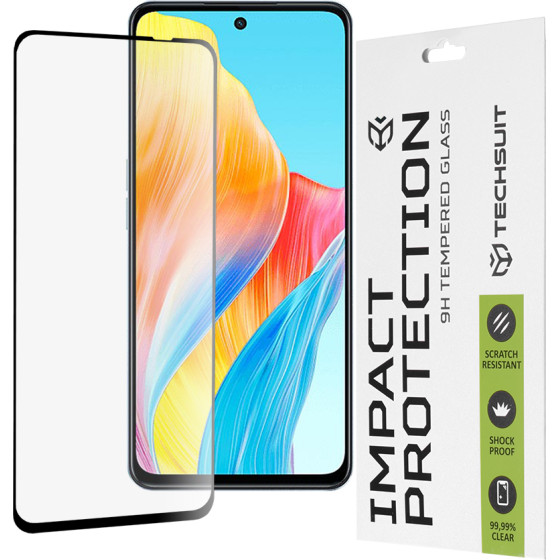 Techsuit - 111D Full Cover / Full Glue Glass - Oppo A98 5G / A79 5G / A58 4G / OnePlus Nord N30 SE - Black
