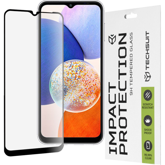 Techsuit - 111D Full Cover / Full Glue Glass - Samsung Galaxy A14 4G / A14 5G - Black