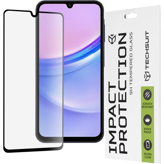 Techsuit - 111D Full Cover / Full Glue Glass - Samsung Galaxy A15 4G / A15 5G / A24 / A25 5G / M15 - Black