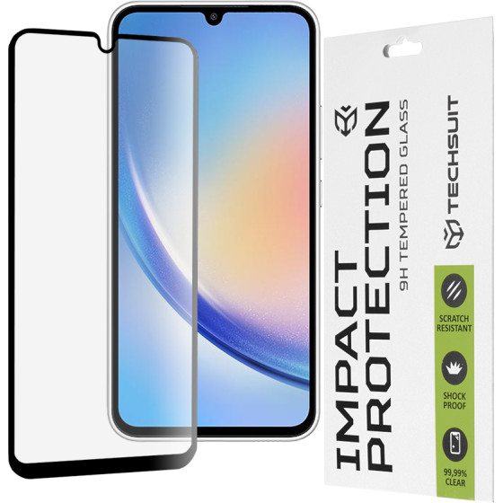 Techsuit - 111D Full Cover / Full Glue Glass - Samsung Galaxy A34 5G - Black