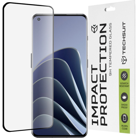 Techsuit - 111D Full Cover / Full Glue Glass / 3D Curved Screen - OnePlus 10 Pro/11/11R/Ace 2/Ace 2 Pro/Find X5 Pro - Black