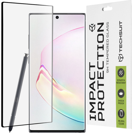 Techsuit - 111D Full Cover / Full Glue Glass / 3D Curved Screen - Samsung Galaxy Note 10 4G / Note 10 5G - Black