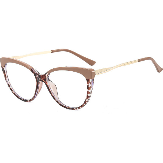 Techsuit - Anti-Blue Light Glasses Reflex Metal (F5018-C42) - Cat Eye - Nude Leopard