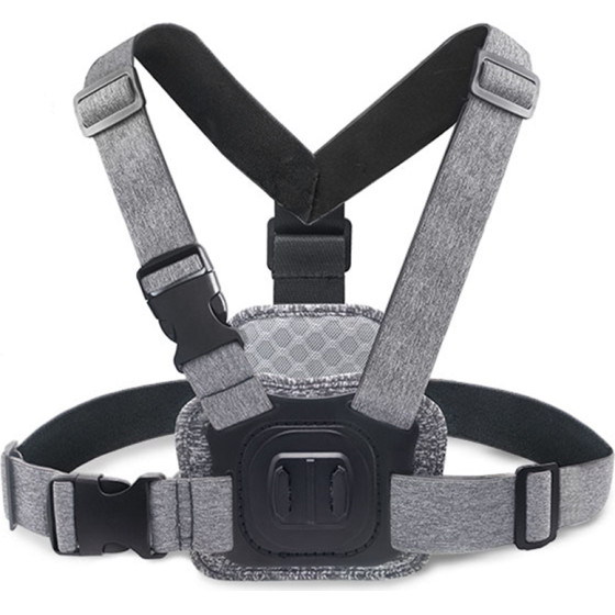 Techsuit - Camera Holder (JX-002) - for GoPro with Magnetic Base, Chest Wear - Gray
