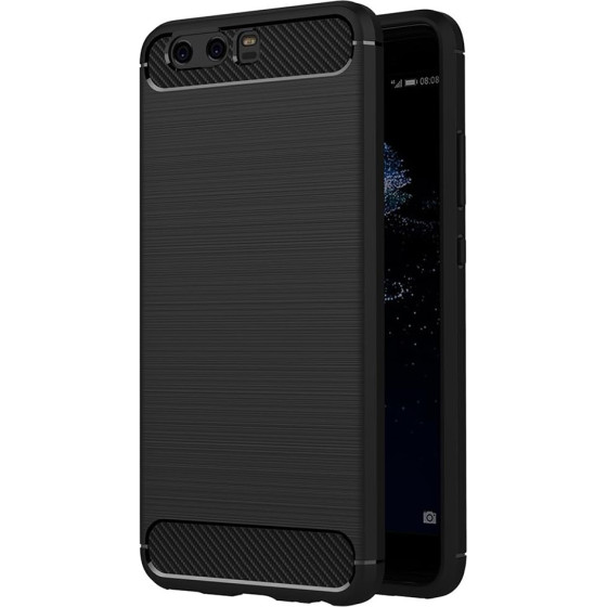 Techsuit - Carbon Silicone - Huawei P10 - Black