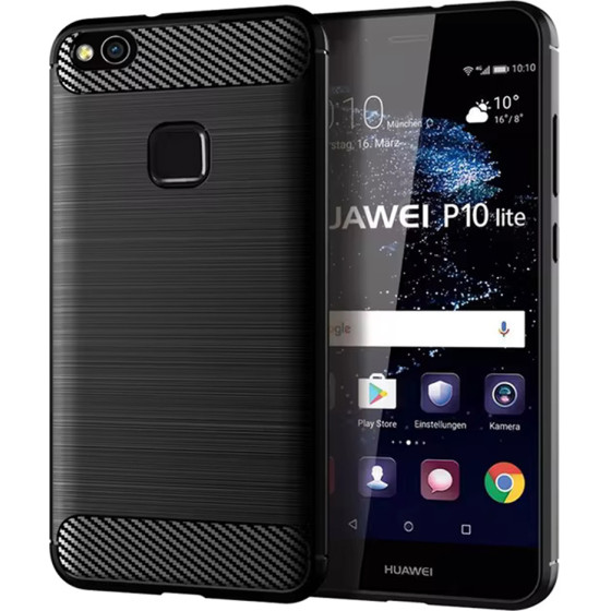 Techsuit - Carbon Silicone - Huawei P10 Lite - Black