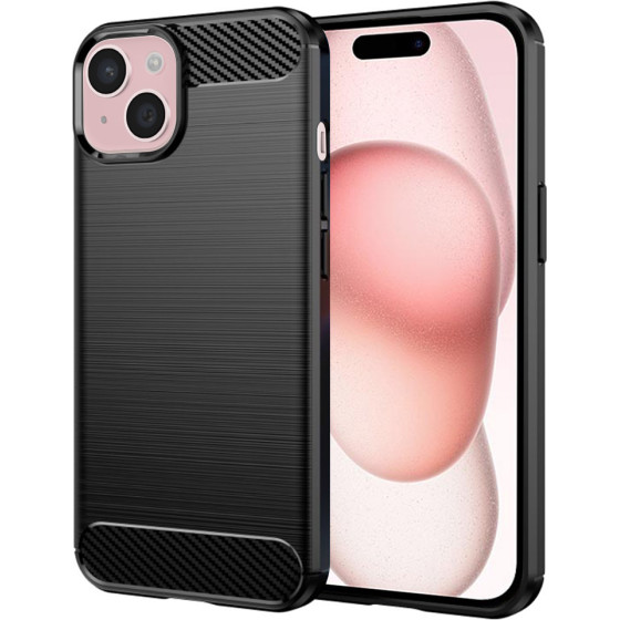 Techsuit - Carbon Silicone - iPhone 15 - Black