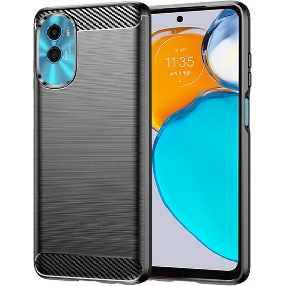 Techsuit - Carbon Silicone - Motorola Moto E22s - Black