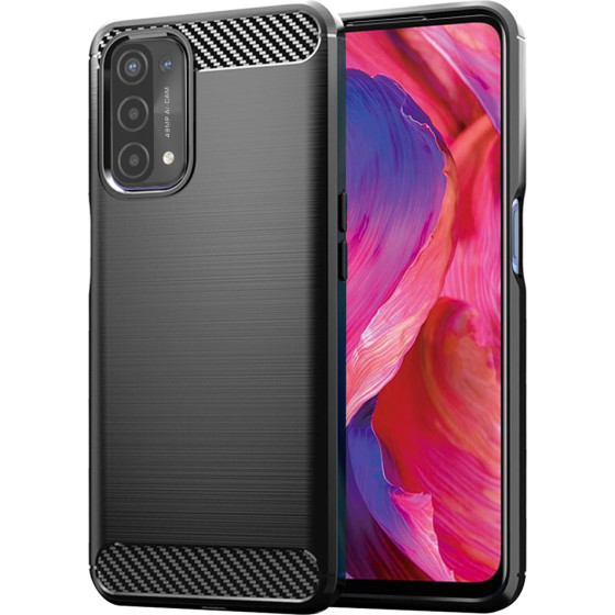 Techsuit - Carbon Silicone - Oppo A54 5G / A74 5G / OnePlus Nord N200 5G - Black