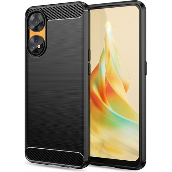 Techsuit - Carbon Silicone - Oppo Reno8 T - Black