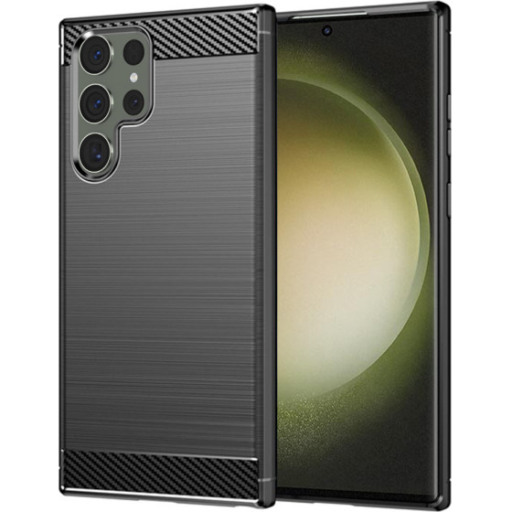 Techsuit - Carbon Silicone - Samsung Galaxy S23 Ultra - Black