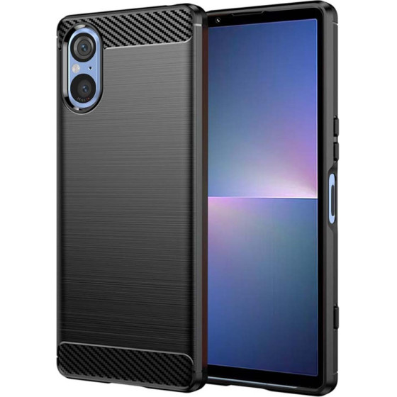 Techsuit - Carbon Silicone - Sony Xperia 5 V - Black