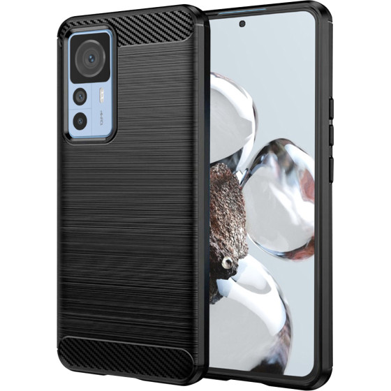Techsuit - Carbon Silicone - Xiaomi 12T / 12T Pro - Black