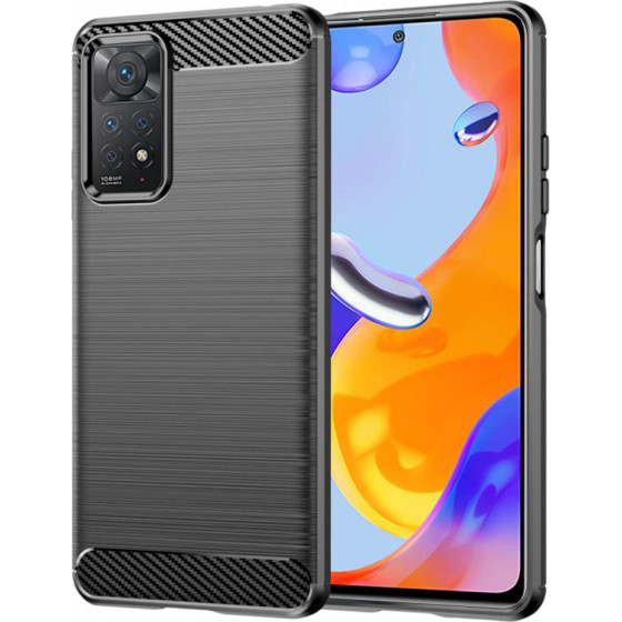 Techsuit - Carbon Silicone - Xiaomi Redmi Note 11 Pro 4G / Note 11 Pro 5G / Note 12 Pro 4G - Black