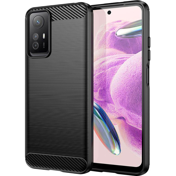 Techsuit - Carbon Silicone - Xiaomi Redmi Note 12S - Black