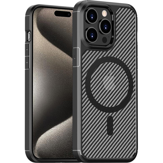 Techsuit - CarbonFuse MagSafe - iPhone 15 Pro - Black