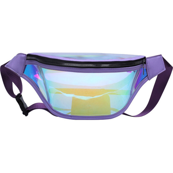 Techsuit - Casual Waist Bag (CWB2) - Transparent, with Belt for Recreational Activity, Fitness - Purple